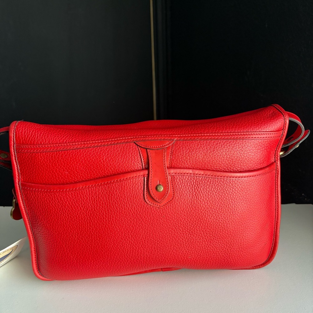 Dooney & Bourke awl Red Leather Outback Double Pocket Messenger Bag Large P36 - Picture 6 of 16